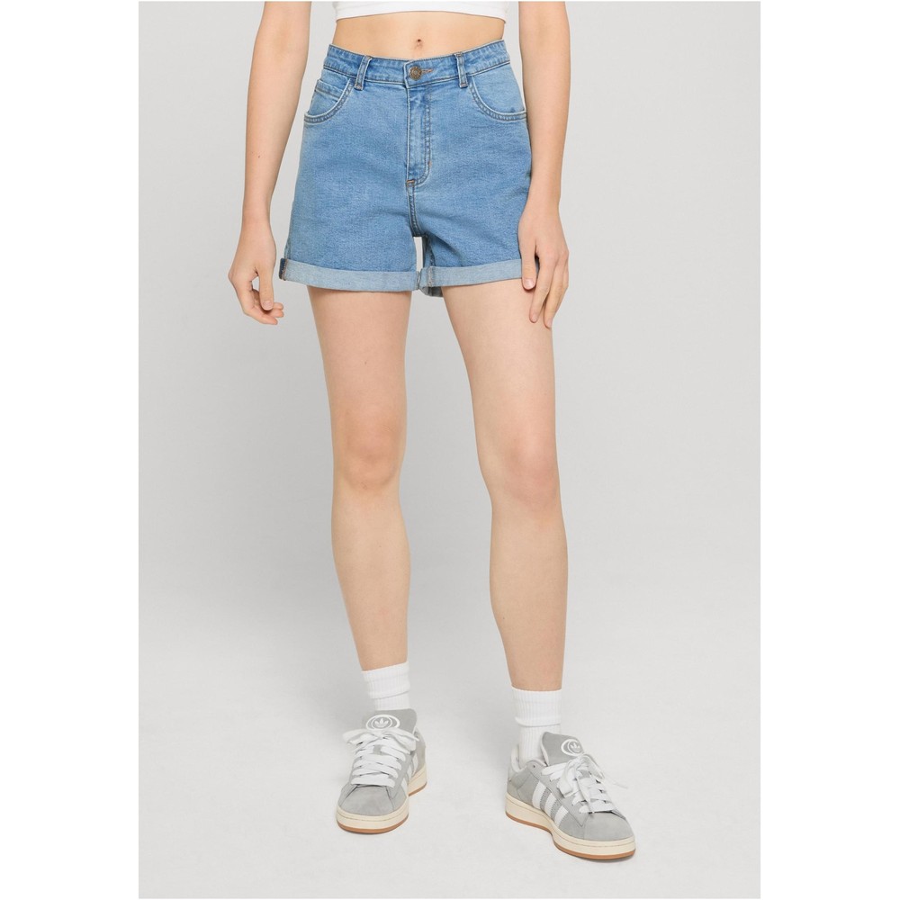 Urban Classics - High Waist Denim Shorts - Blue